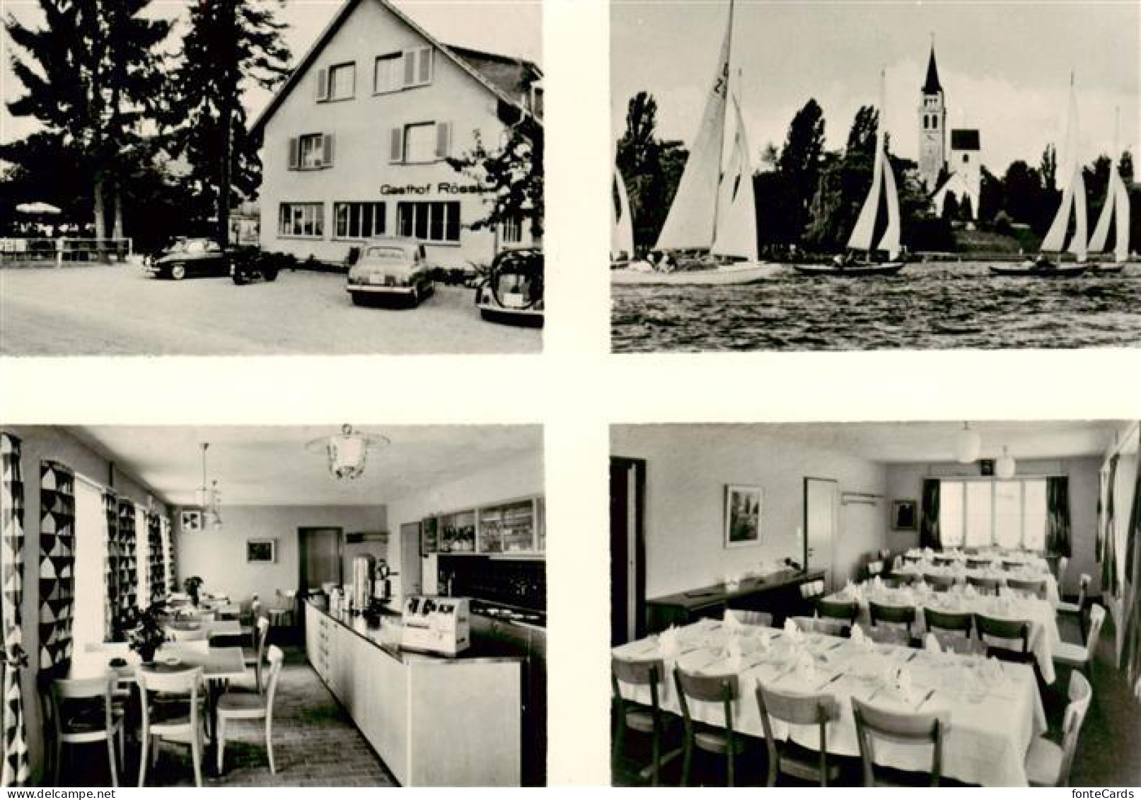Riedern Romanshorn TG Hotel Roessli Restaurant Segelboote Bodensee Kirche