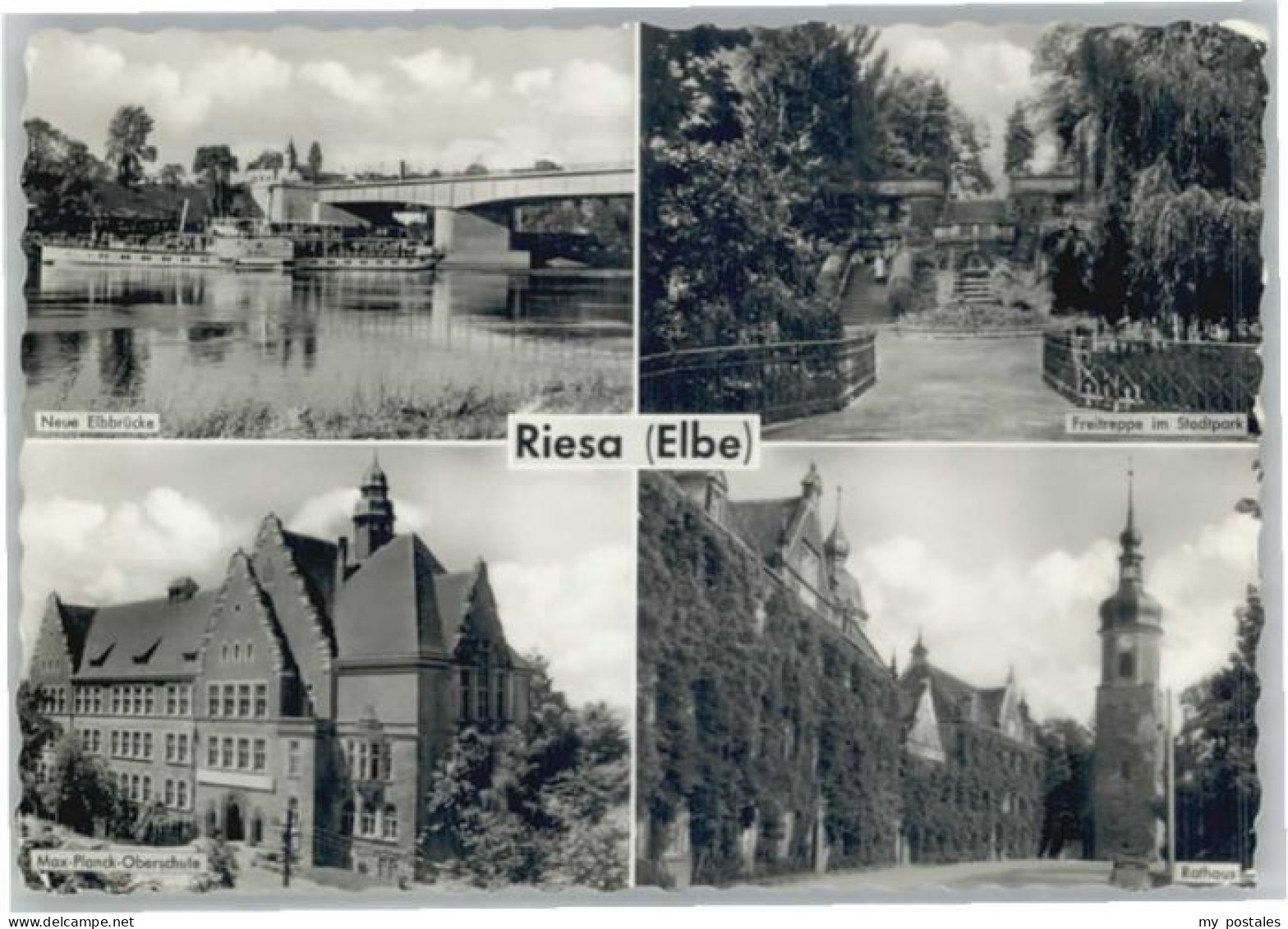 Riesa Sachsen Riesa Elbbruecke Max Planck Oberschule