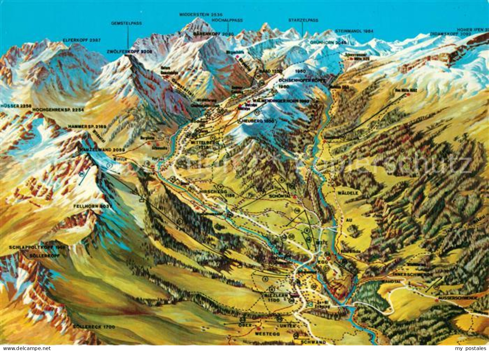 Riezlern Kleinwalsertal Vorarlberg Panorama Kleinwalsertal Alpen aus der Vogelpe