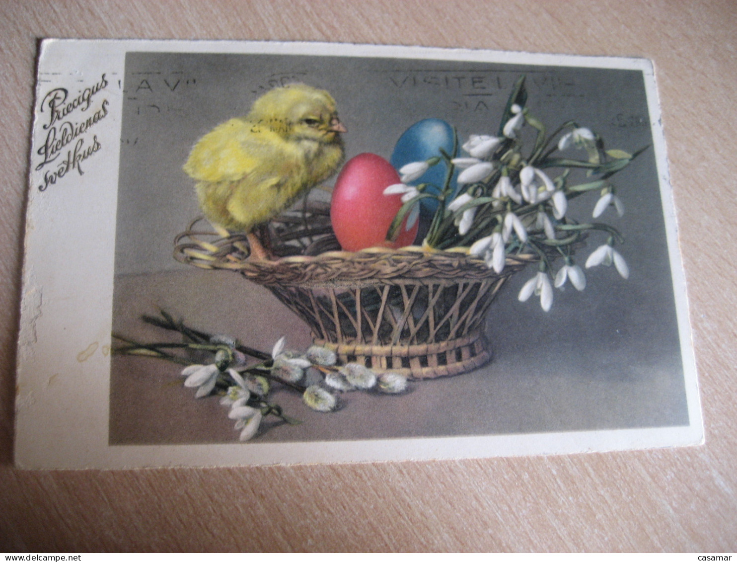 RIGA 1934 to barcelona Spain LATVIA postcard