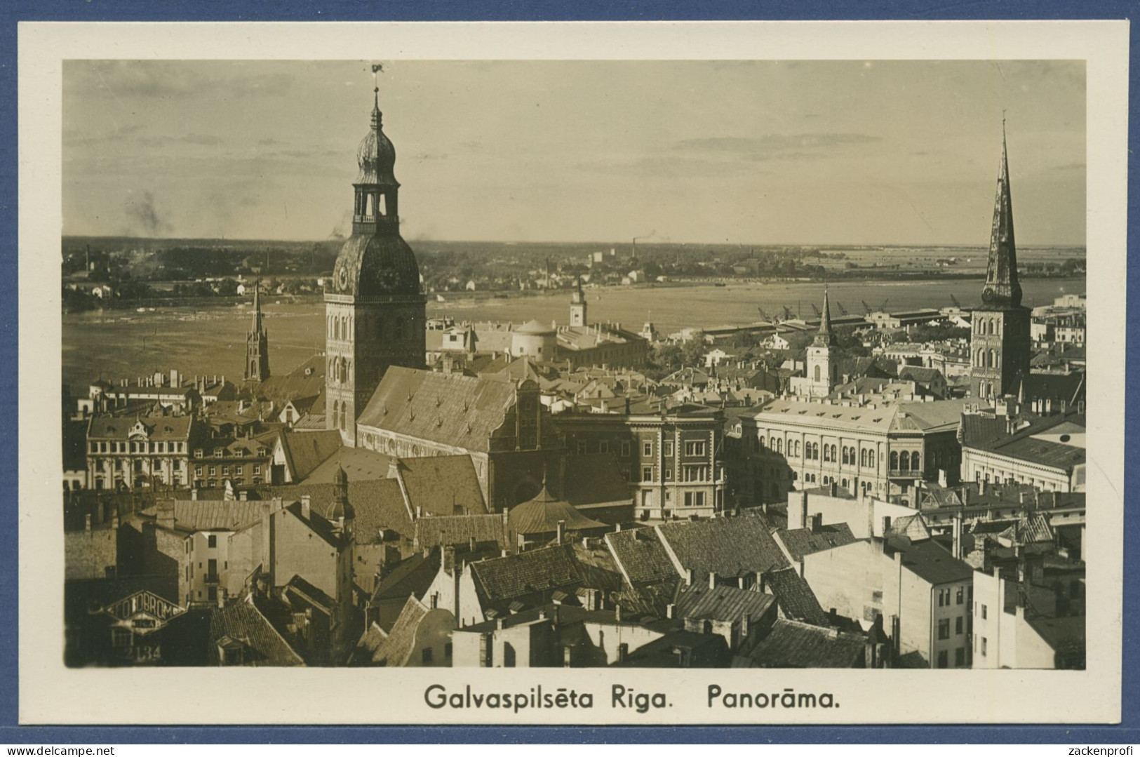 Riga Blick über die Altstadt und die Düna, ungebraucht (AK5023)