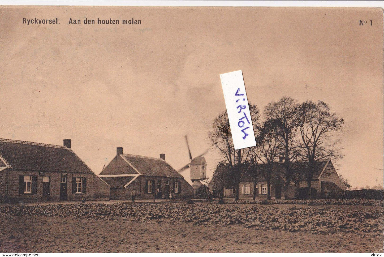 Rijkevorsel - Rijckevorsel :  Aan den houten molen -  windmolen    ( 19xx  met  zegel )