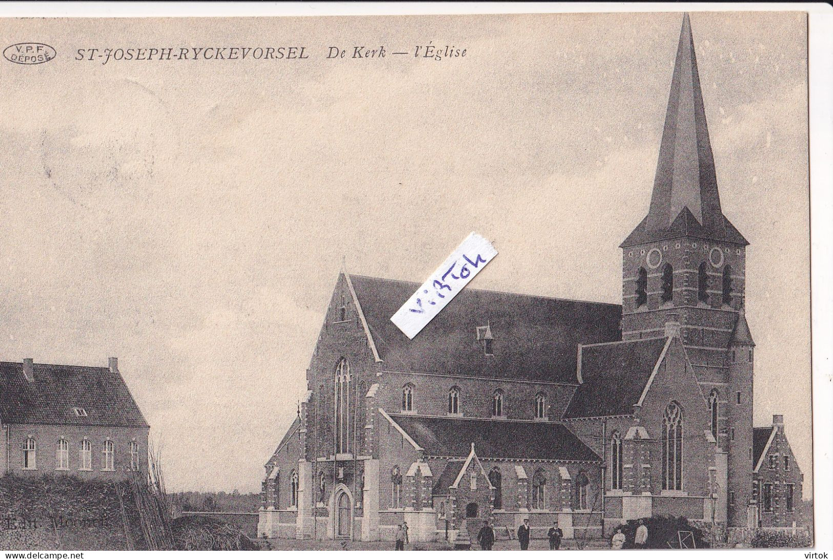 Rijkevorsel - Rijckevorsel ( St. Jozef ) :  De kerk  ( 1919 met  zegel )