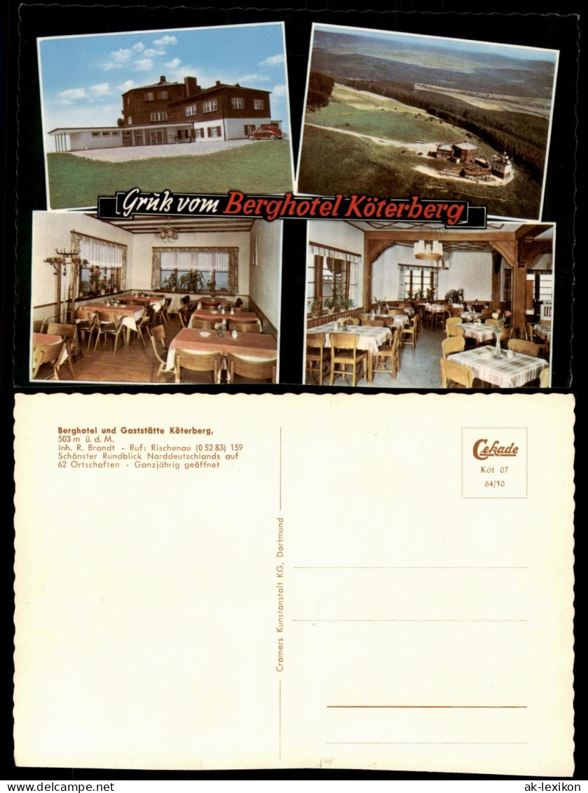 Rischenau-Lügde Westfalen Mehrbildkarte Berghotel und Gaststätte Köterberg 1964