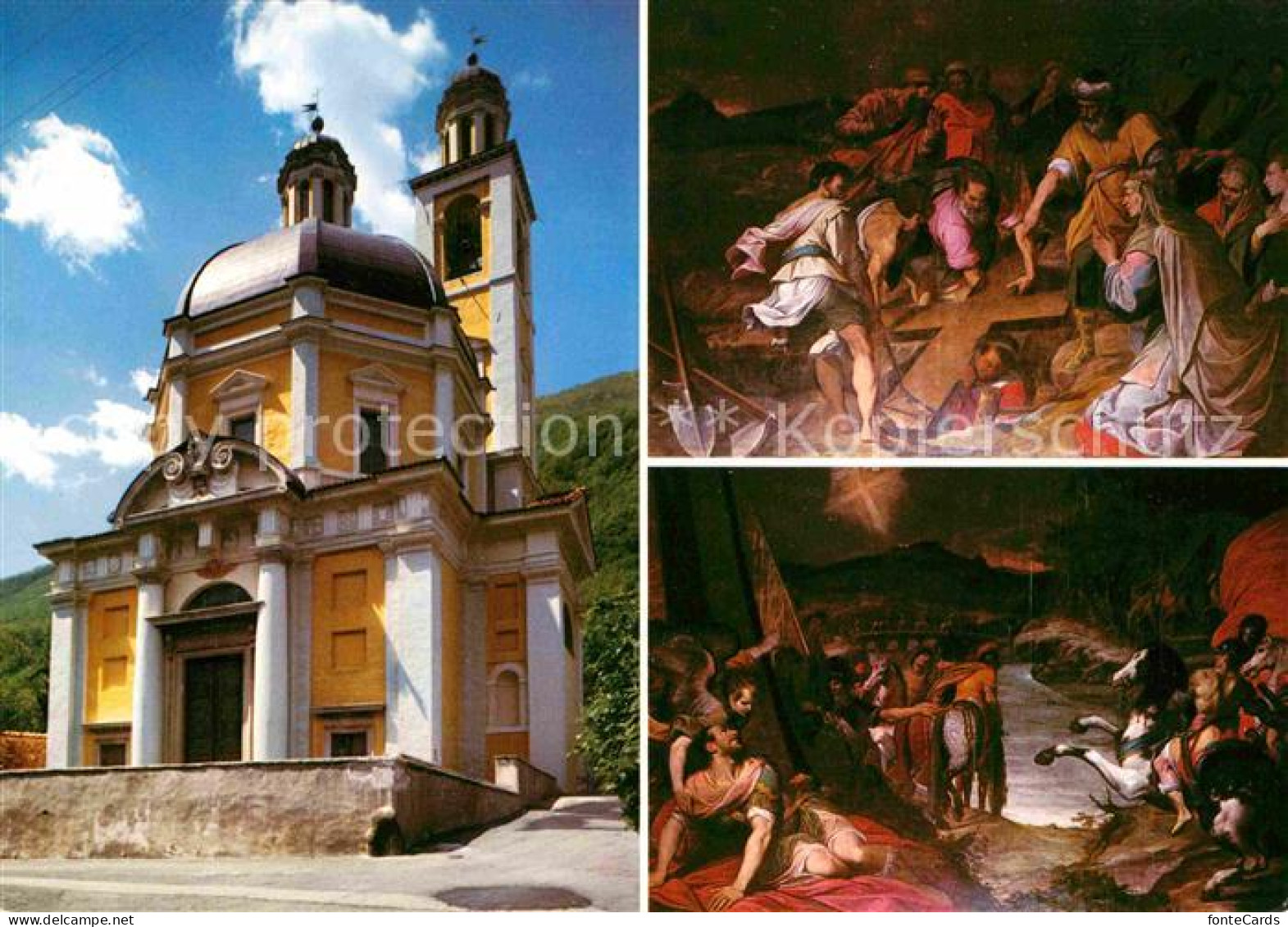 Riva San Vitale Chiesa di Santa Croce due quadri di Camilio Procaccini 1591 Kirc