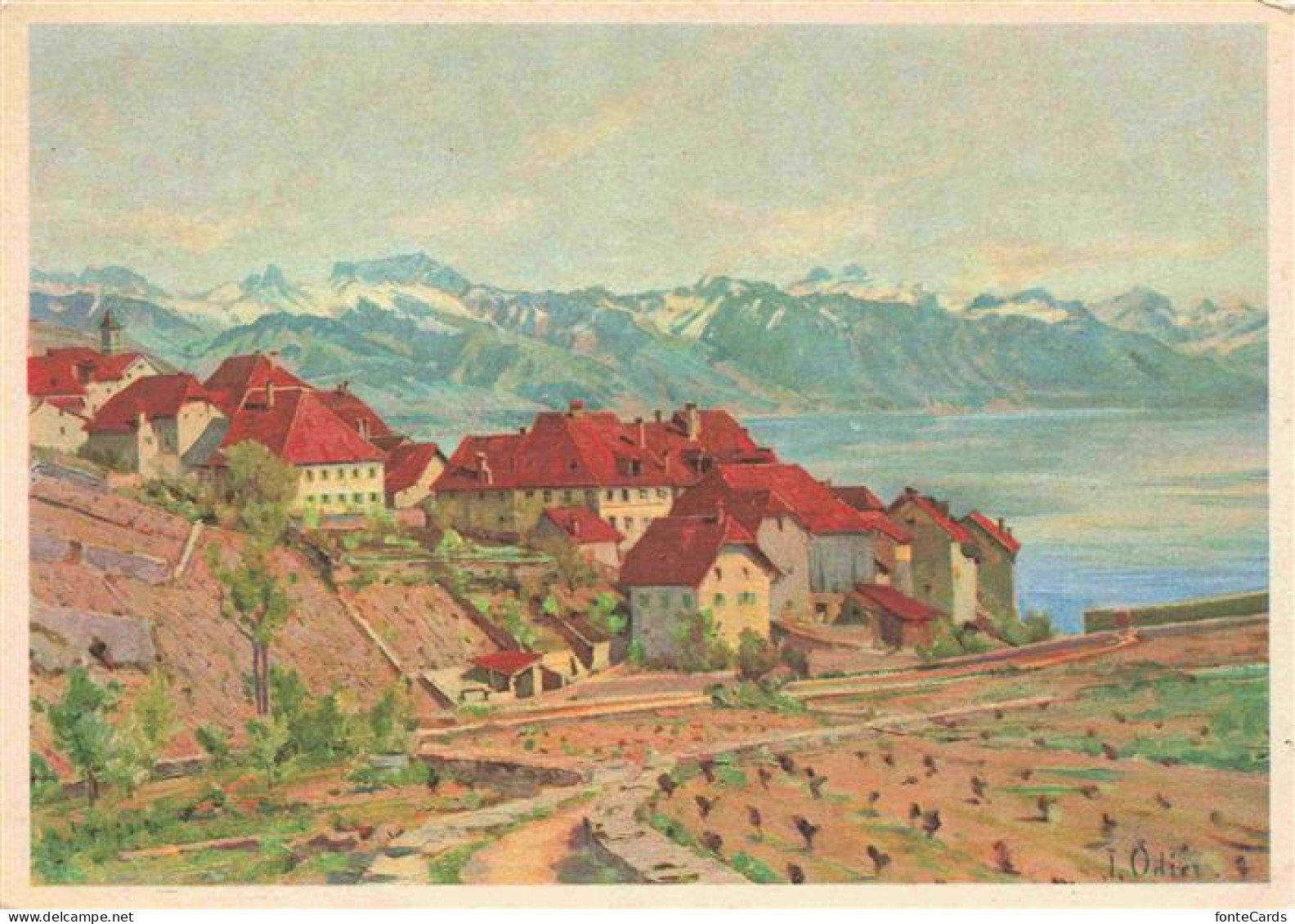 Rivaz VD Panorama Pro Infirmis Kuenstlerkarte Jacques Odier