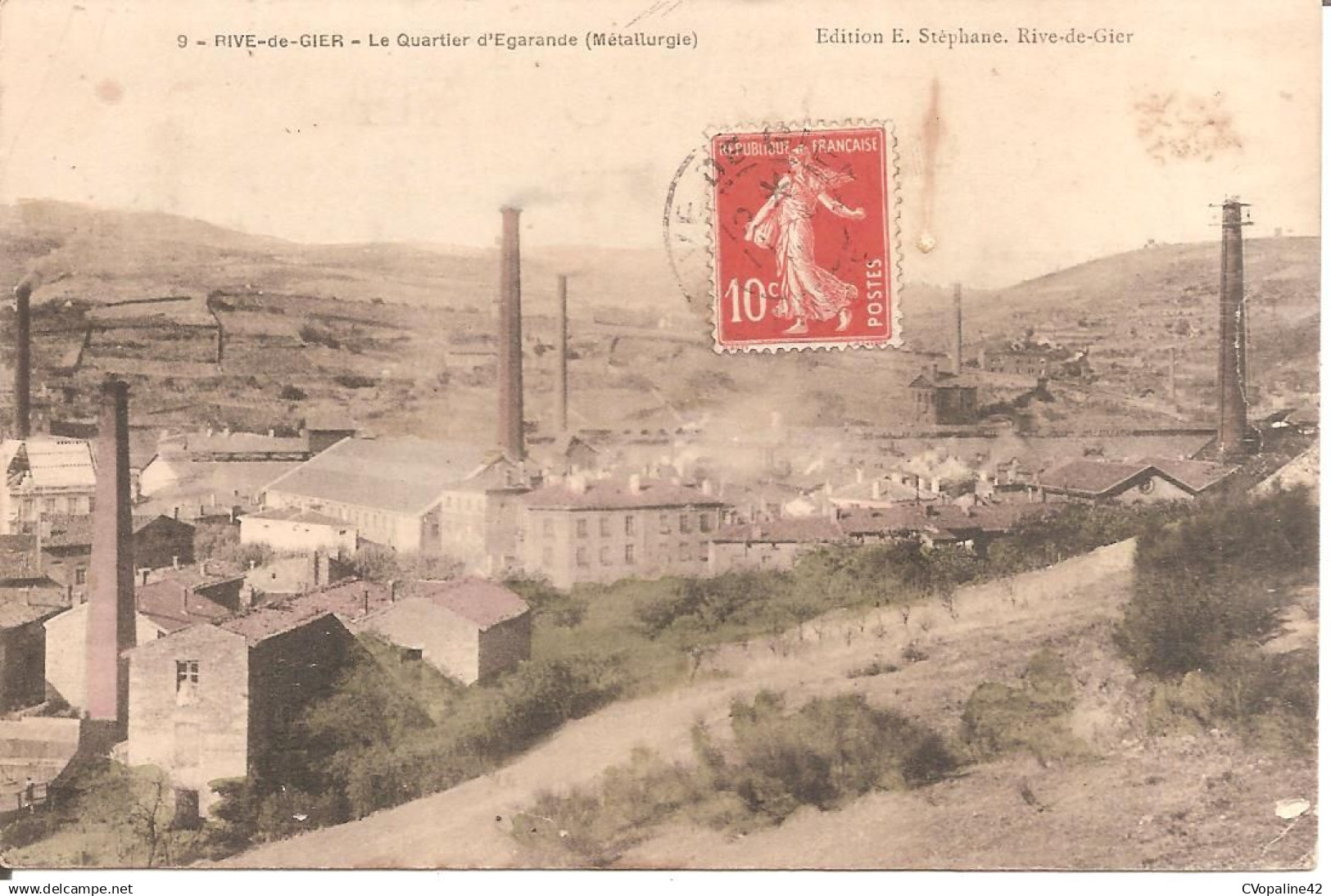 RIVE-DE-GIER (42) Le Quartier d'Egarande (Métallurgie) en 1911