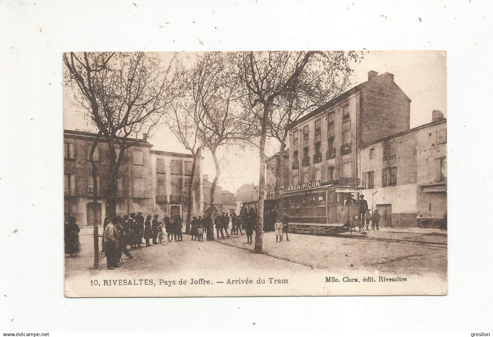 RIVESALTES 10 PAYS DE JOFFRE ARRIVEE DU TRAM (BELLE ANIMATION ET CACHET MILITAIRE CAMP DE RIVESALTES ) 1940