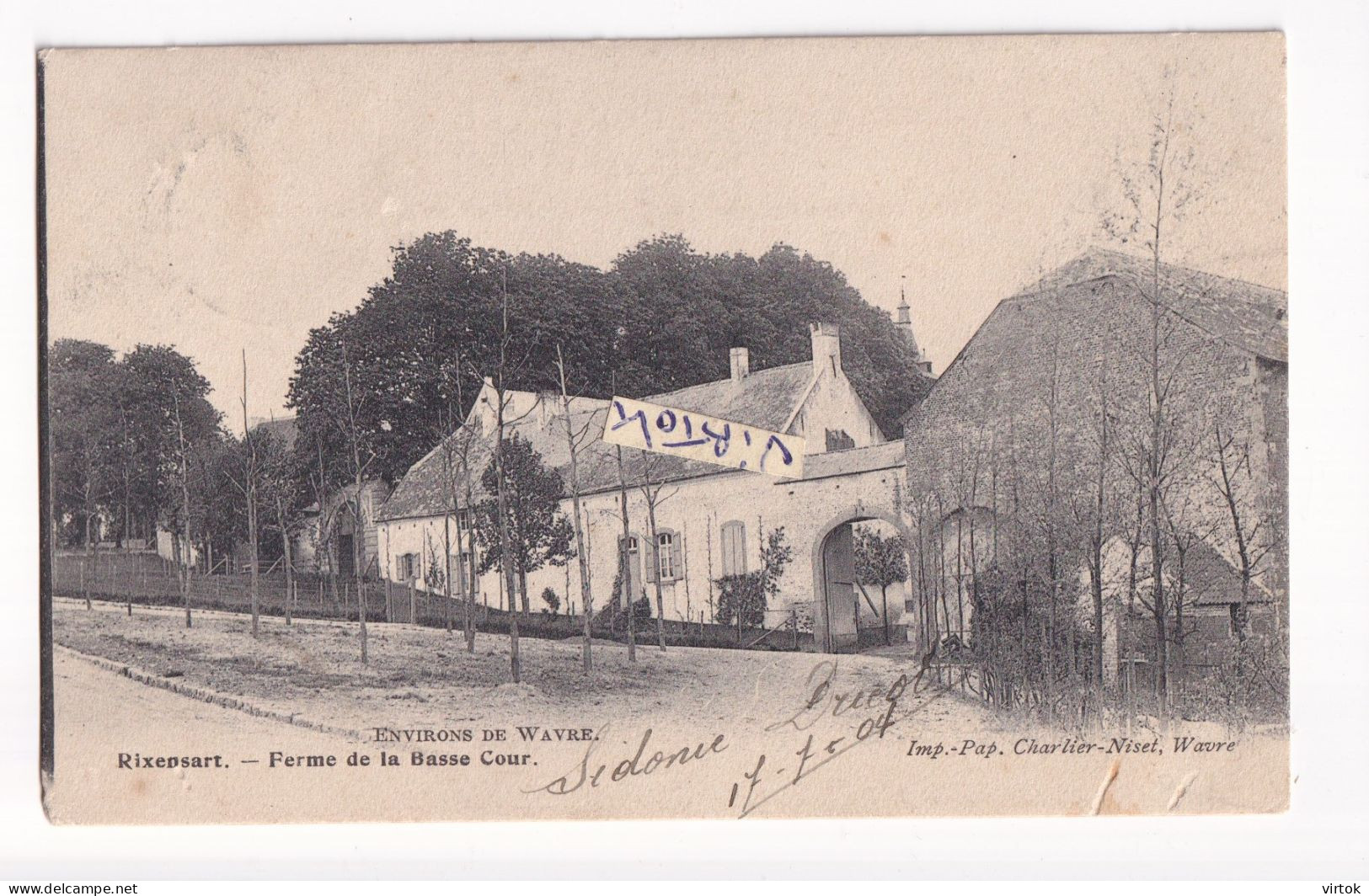 Rixensart :  Ferme de la basse cour  (  1904 avec timbre )
