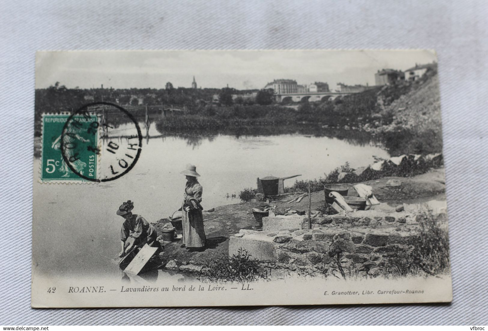Roanne, lavandières au bord de la Loire, Loire 42