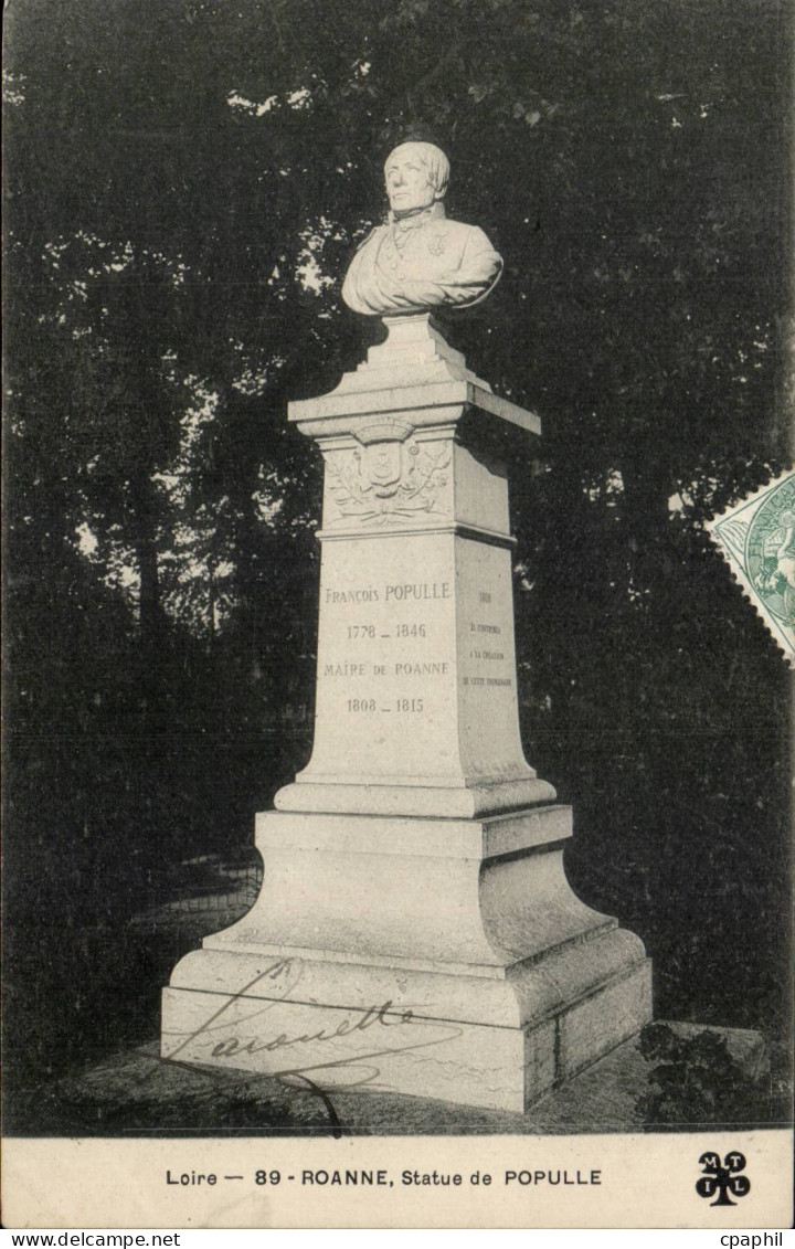 Roanne - Statue de Populle - CPA