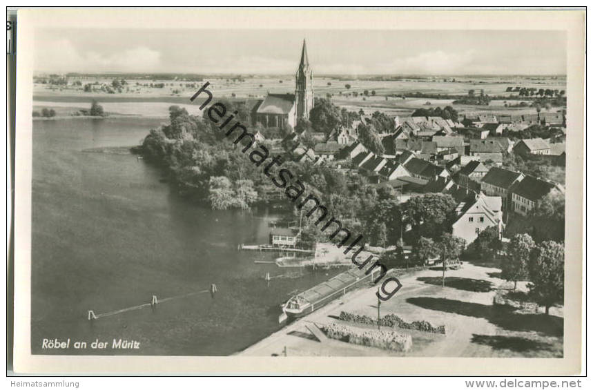 Röbel/Müritz - Gesamtansicht - Foto-Ansichtskarte 50er Jahre - Verlag Reprocolor Leipzig