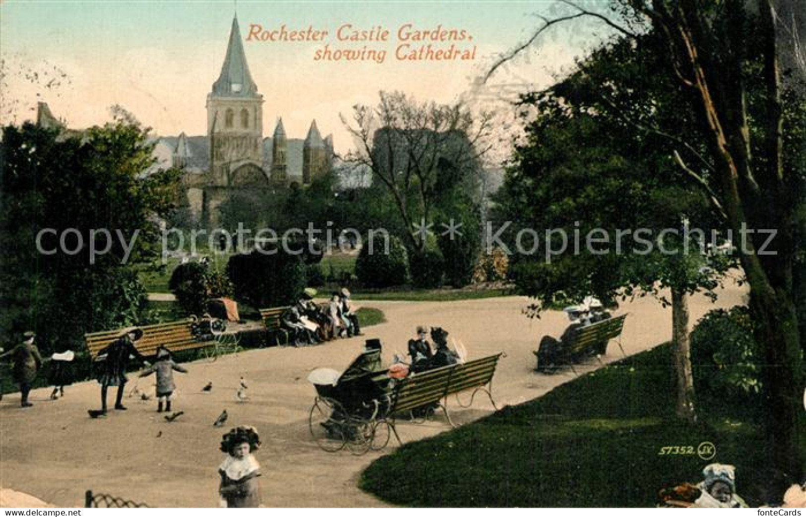 Rochester UK Rochester Castle Gardens showing Cathedral
