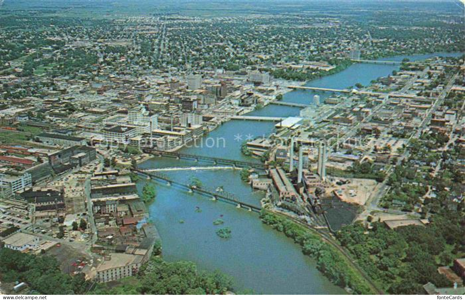 Rockford Illinois USA Fliegeraufnahme mit Rock River