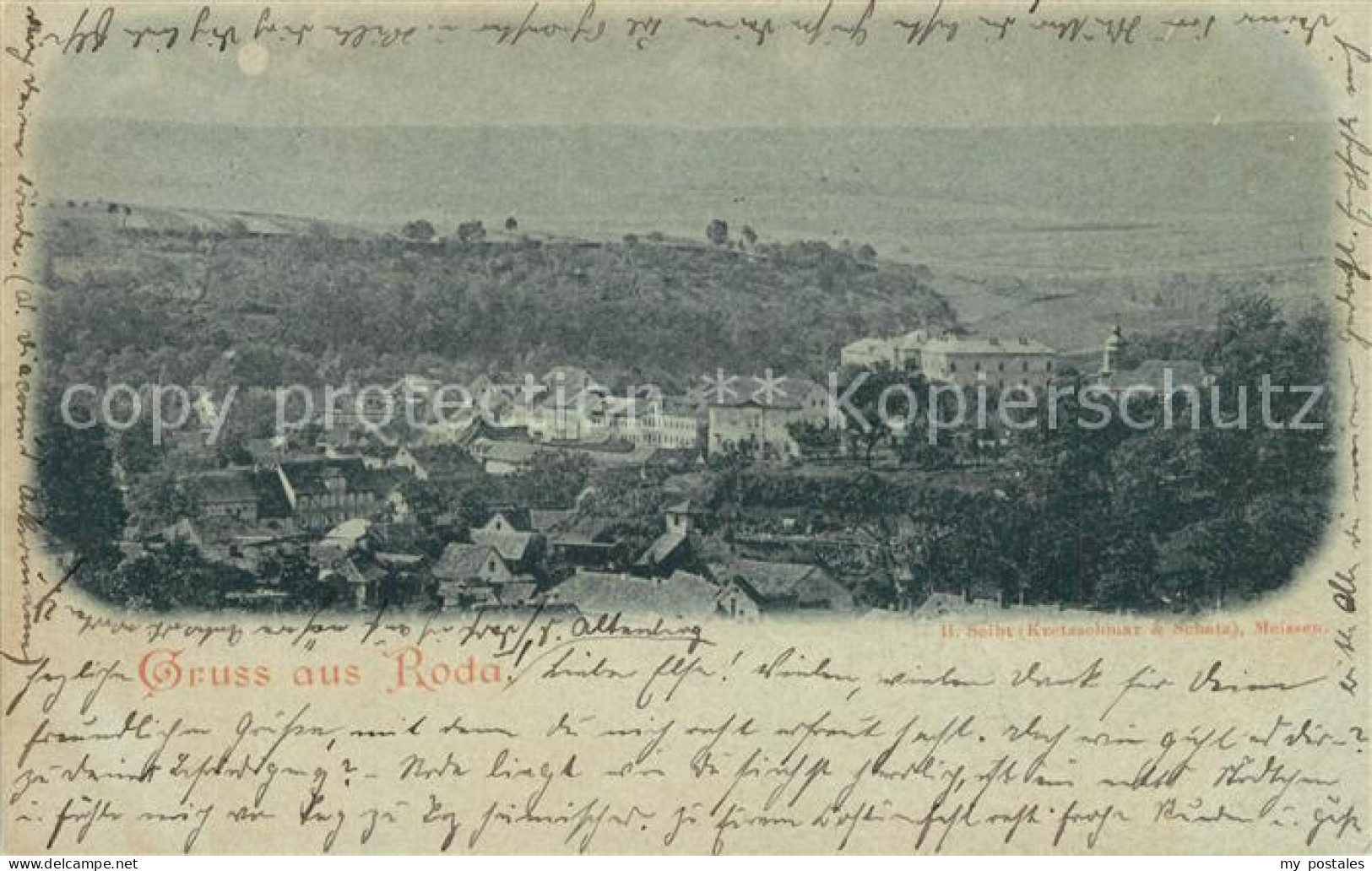 Roda Stadtroda Panorama im Mondschein