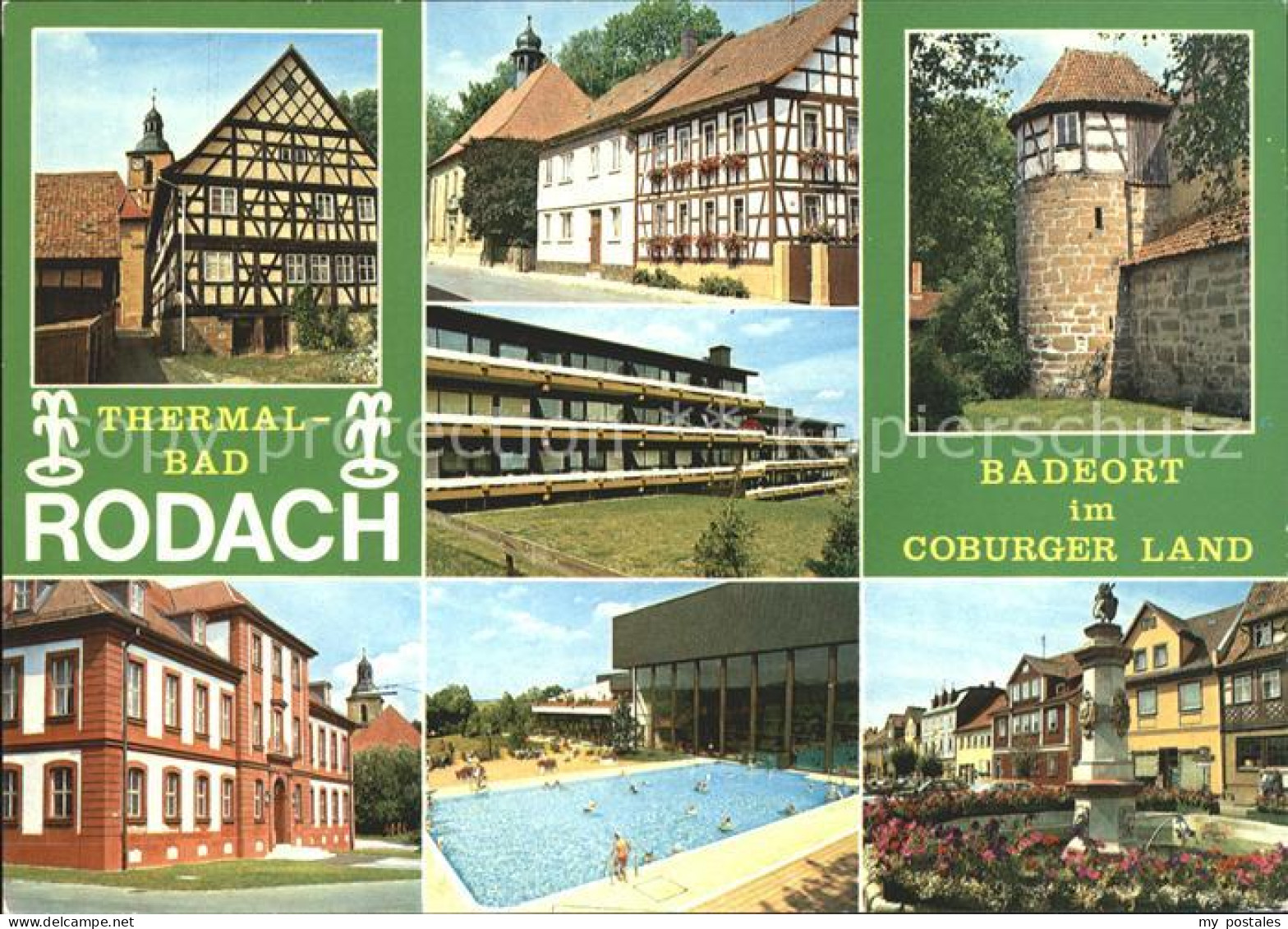 Rodach Bad Thermalbad Fachwerkhaus Schwimmbad Marktbrunnen Turm