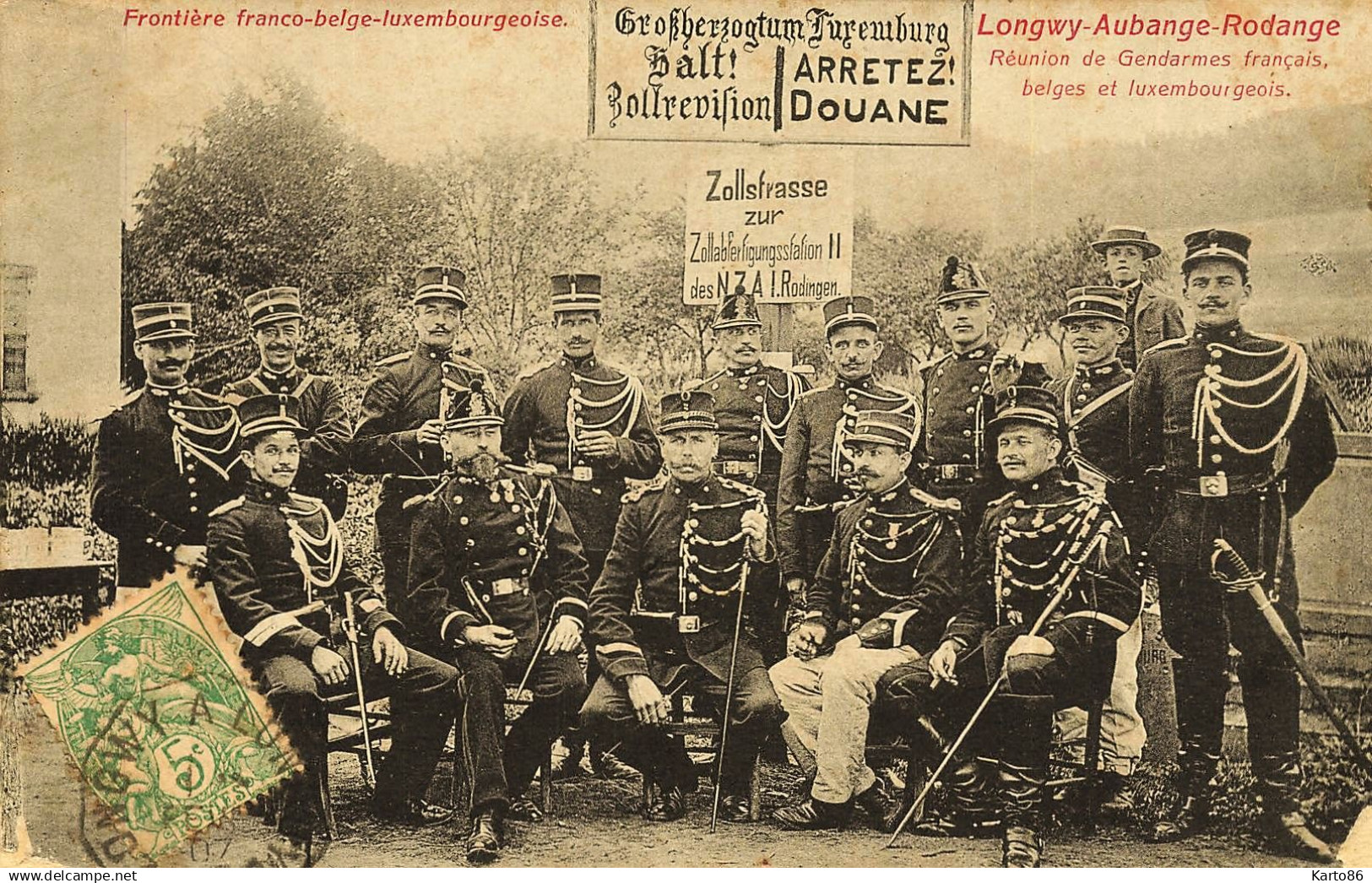rodange , aubange , longwy * réunion de gendarmes luxembourgeois , belges et français * frontière * 1907