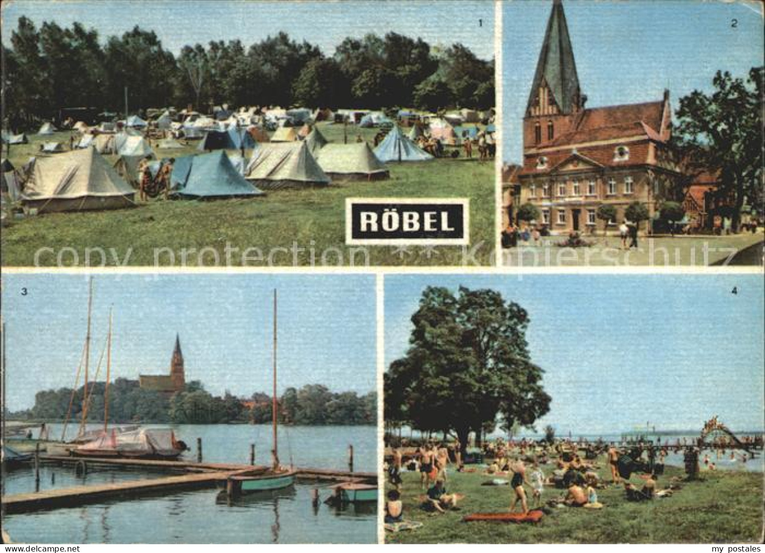 Roebel Mueritz Zeltplatz Rathaus Blick nach Roebel Badeanstalt