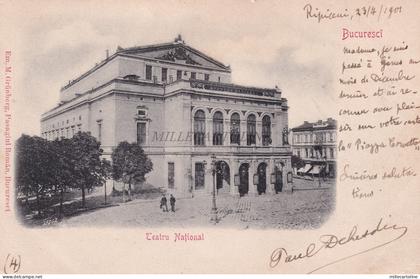 ROMANIA - Bucuresti Bucharest - Teatru National 1901 Ripiceni Postcard Grünberg