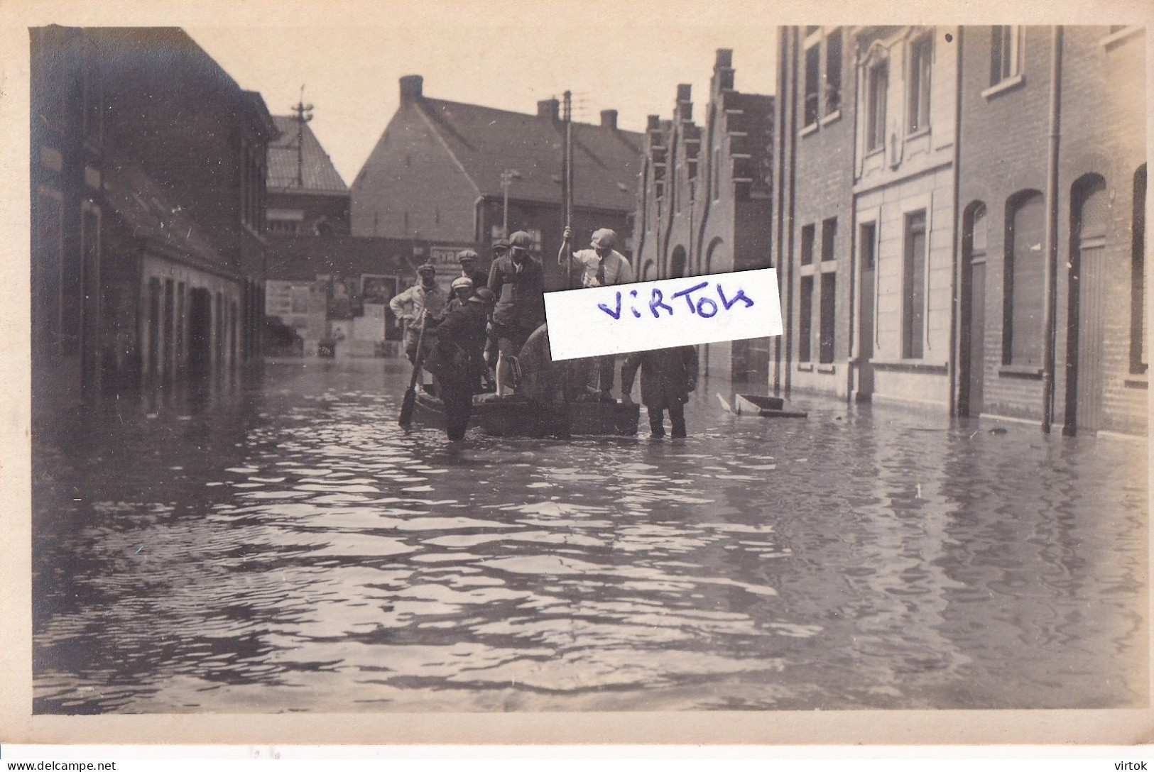 Roeselare :  fotokaart :  overstroming 1925  ( zie scans )