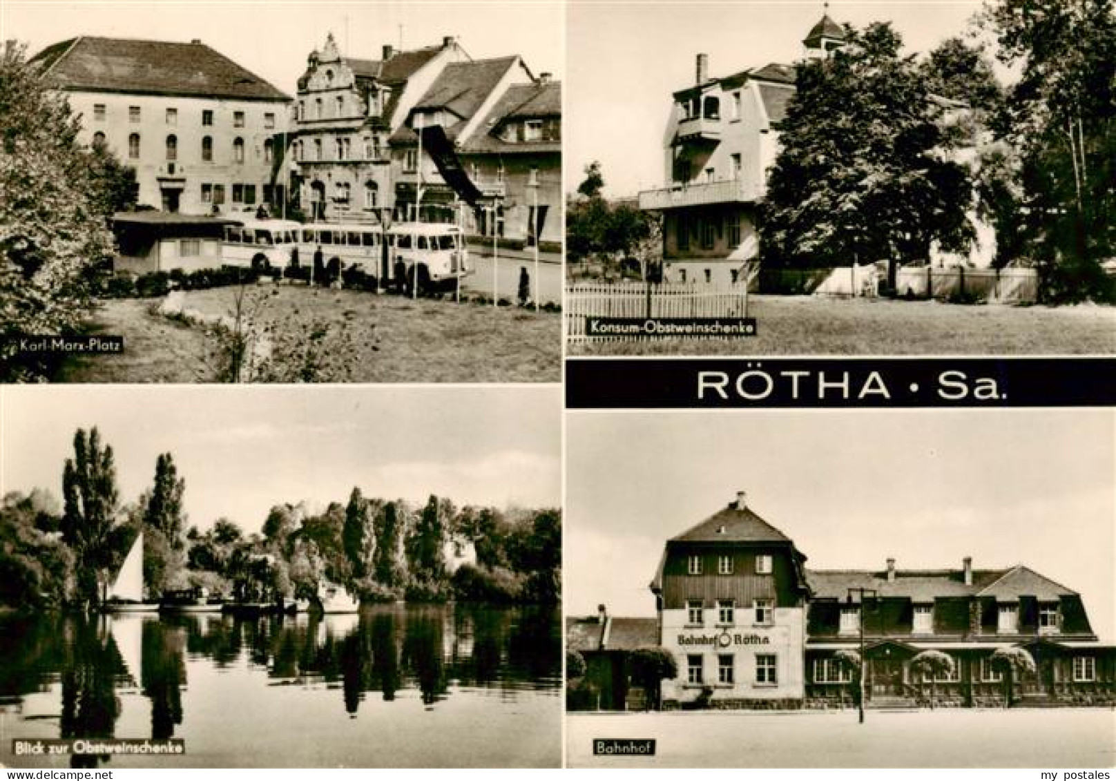 Roetha LEIPZIG Sachsen Karl Marx Platz Konsum Obstweinschenke Panorama Bahnhof R