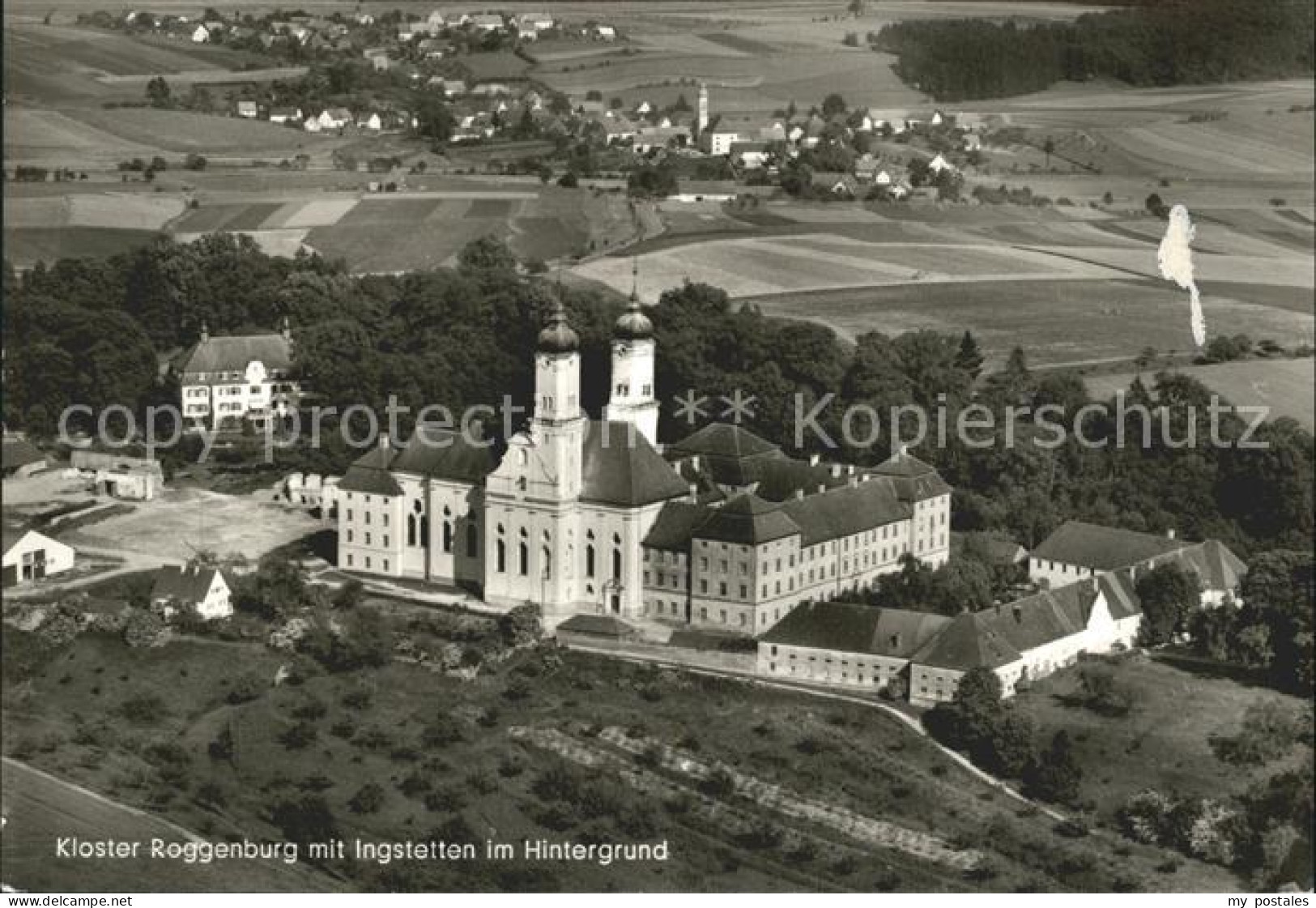Roggenburg Schwaben Kloster im Hintergrund Ingstetten Fliegeraufnahme