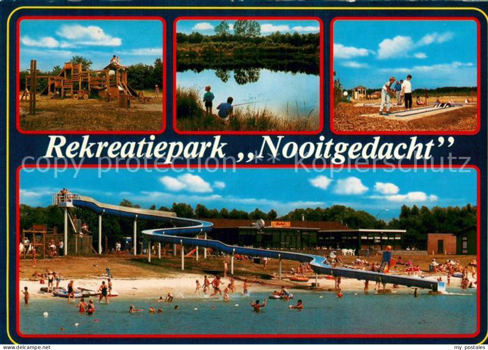 Rolde NL Rekreatiepark Nooitgedacht Spielplatz Angeln Minigolf Strand Wasserruts