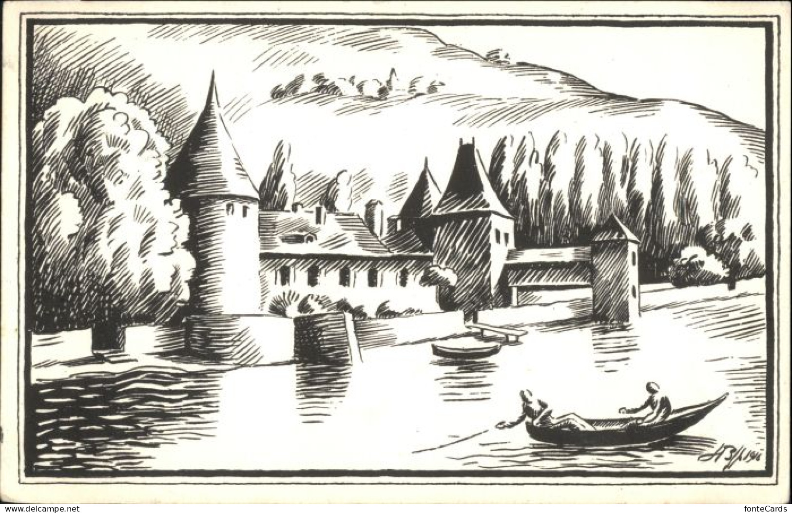 ROLLE  VD Rolle Schloss  Kuenstlerkarte