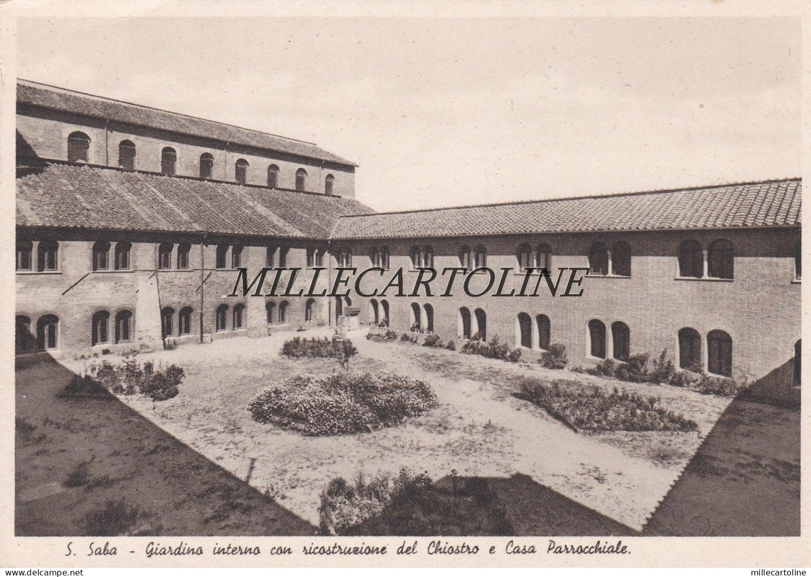 ROMA: Basilica San Saba - Giardino interno con ricostruzione del Chiostro e ...
