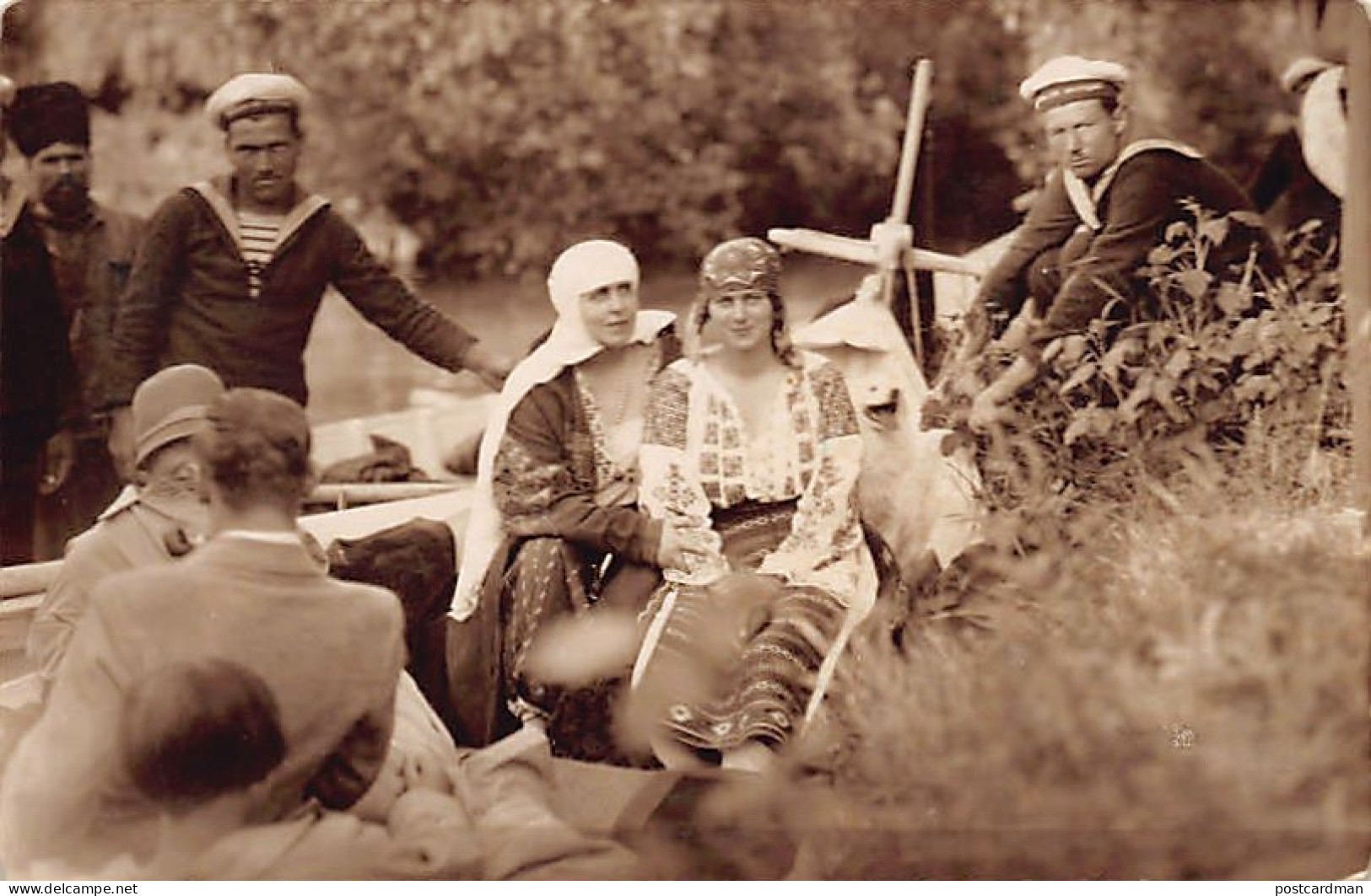 România - Regina Maria a României și Prințesa Maria, viitoarea regină a Iugoslaviei - CARTE POȘTALĂ FOTOGRAFICĂ Guggenbe