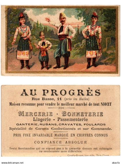 CPA folklore Au Progres publicité au dos ROMANIA (503919)