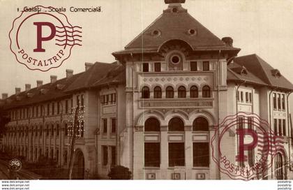 RUMANIA // ROMANIA. GALATI. SCOALA COMERCIALA. REAL PHOTO RPPC