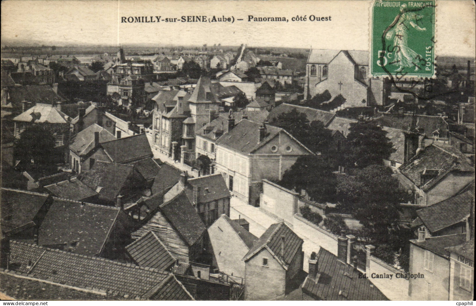 Romilly sur Seine - Panorama cote Ouest CPA