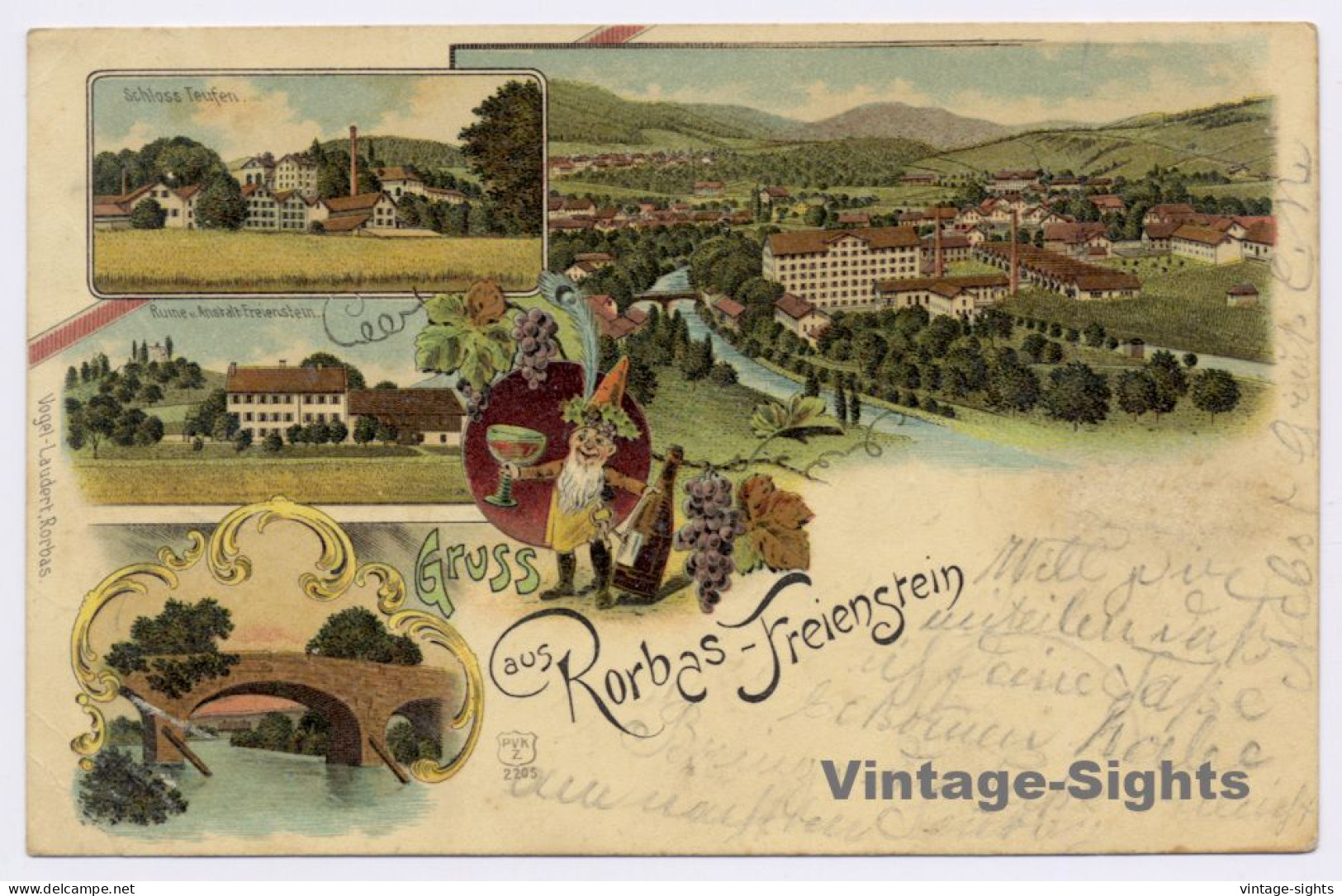 Rorbas Freienstein / Switzerland: Castle - Bridge (Vintage PC Litho 1900)