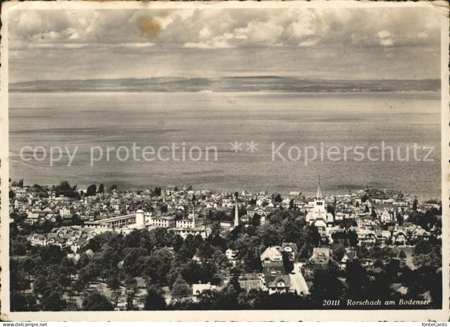 Rorschach Bodensee Fliegeraufnahme mit Bodensee