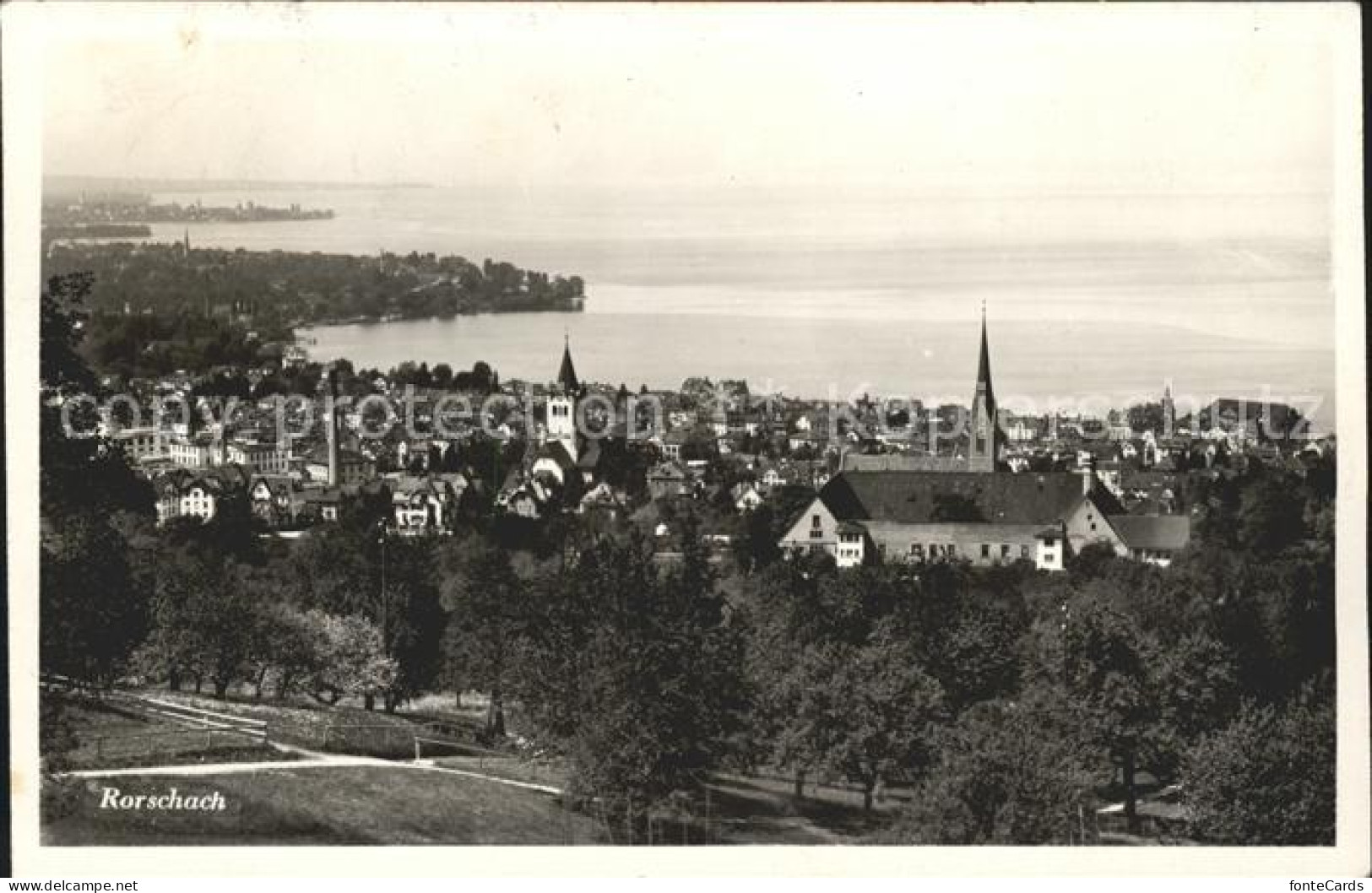 Rorschach Bodensee Panorama mit Bodensee