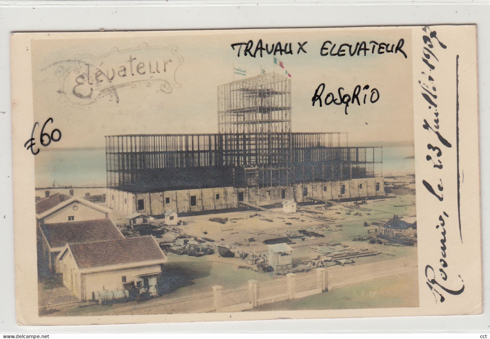 Rosario  Argentina  Etat d'avancement de travaux de l'élévateur  au 5 juin 1907