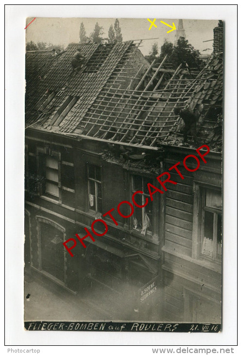 RÖSELARE-ROULERS-Attaque aerienne-21-7-16-Carte Photo allemande-Guerre 14-18-1WK-BELGIQUE-BELGIEN-Flandern-