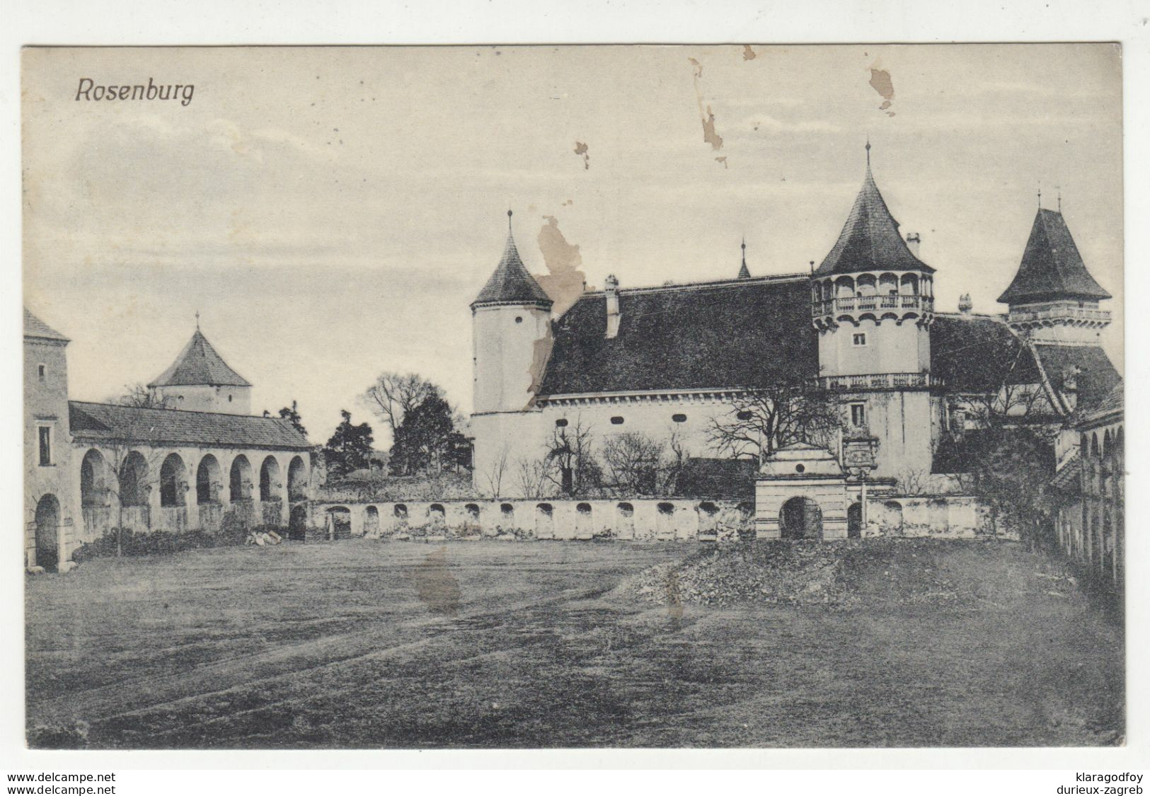 Rosenburg old postcard posted 1912 Mühlbach pmk b200901
