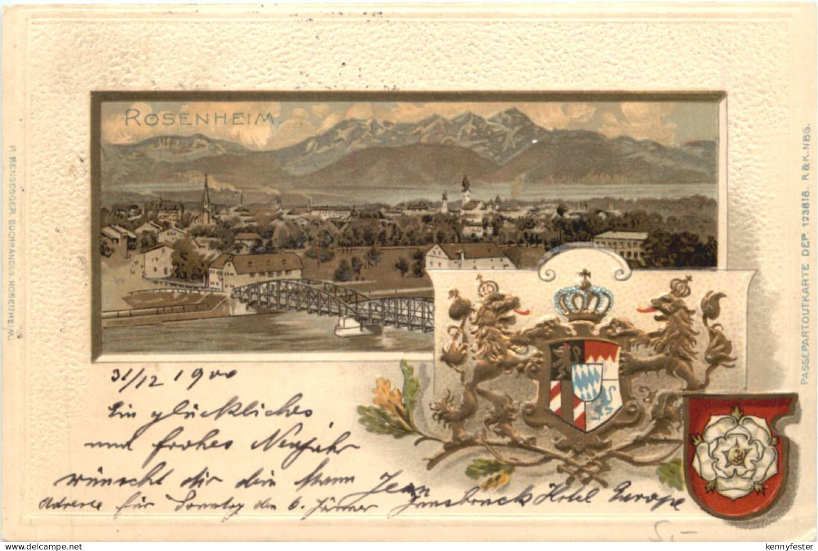Rosenheim - Litho - Prägekarte