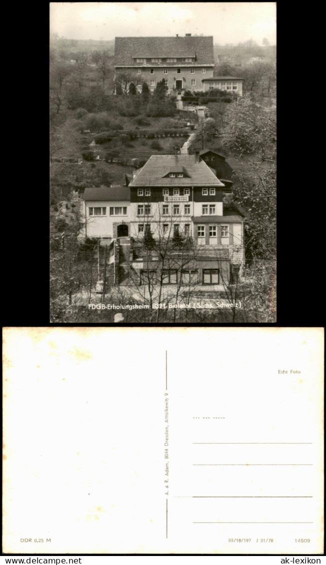 Rosenthal-Bielatal FDGB-Erholungsheim Bielatal - Außenansicht 1978