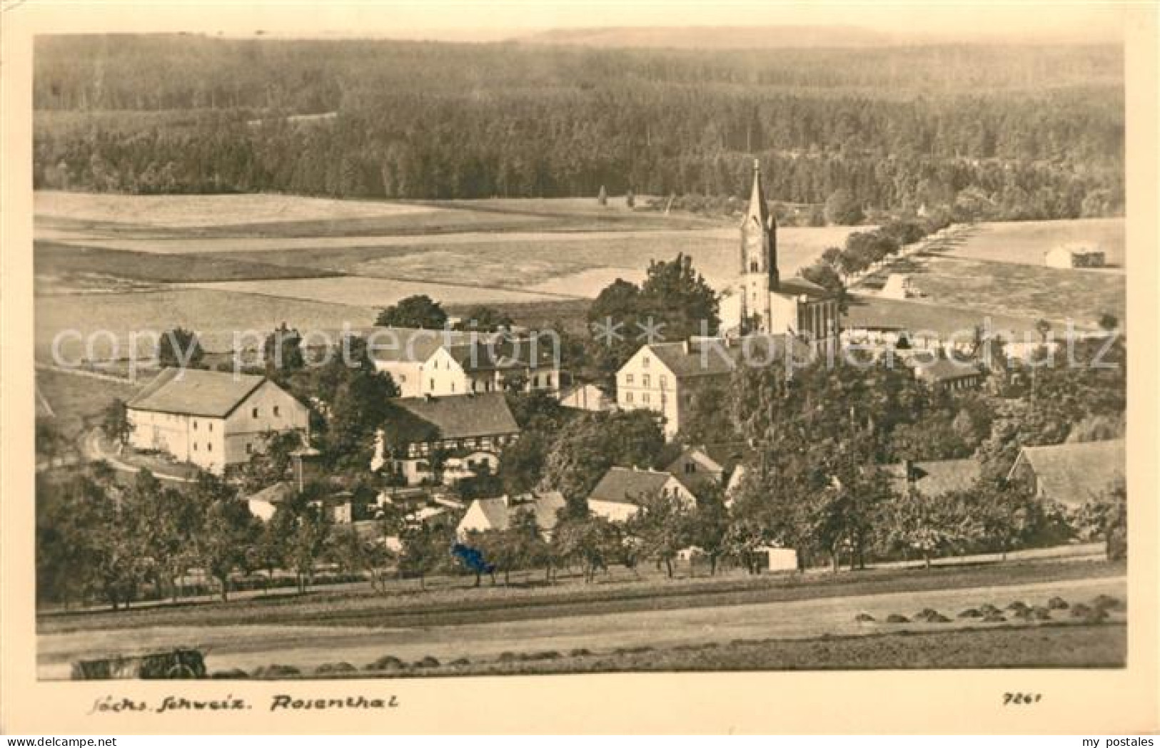 Rosenthal-Bielatal Ortsansicht mit Kirche