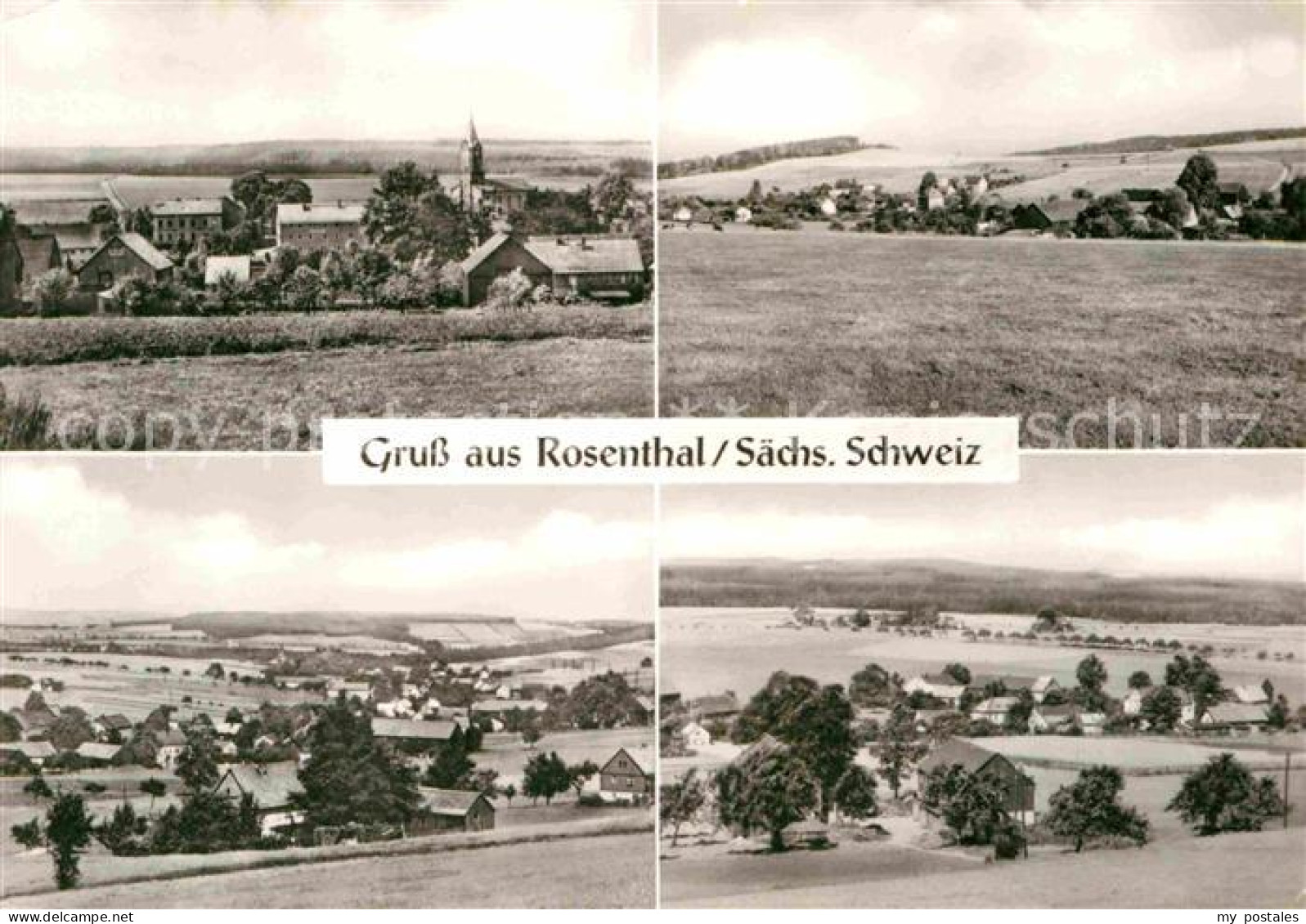 Rosenthal-Bielatal Ortsansicht mit Kirche Landschaftspanorama
