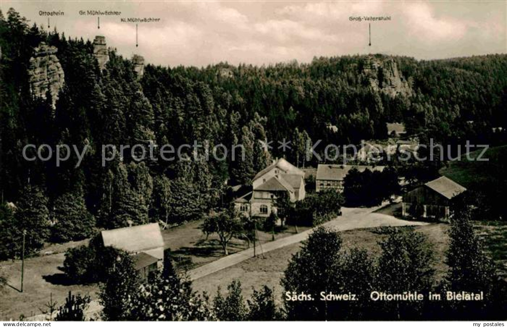 Rosenthal-Bielatal Ottmuehle Felsen Elbsandsteingebirge