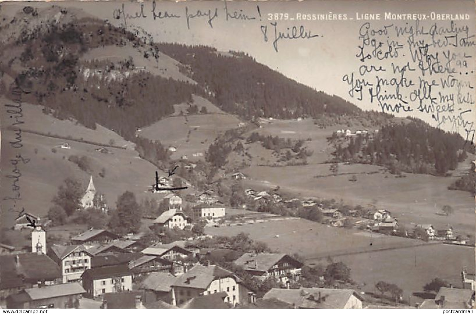 ROSSINIÈRES Rossinière (VD) Vue générale - Ligne Montreux-Oberland - Ed. Louis Burgy 3879