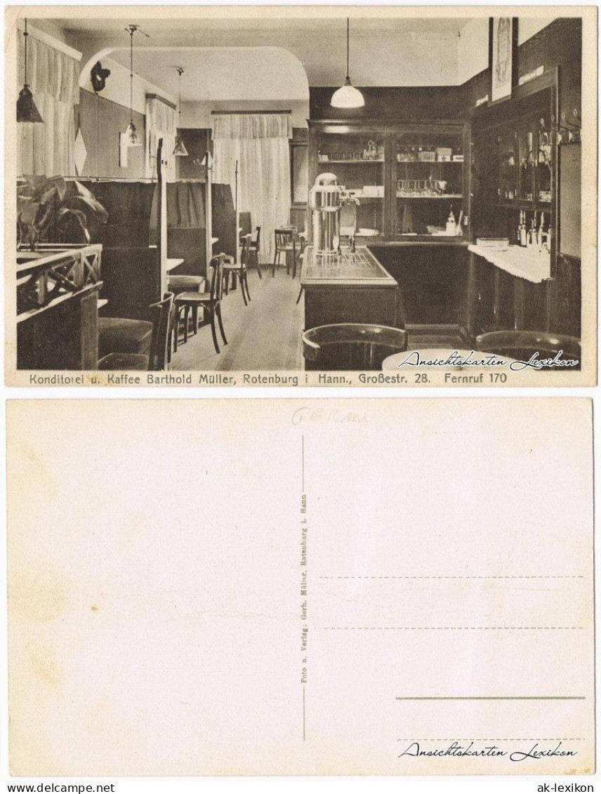 Rotenburg (Wümme) Kaffee- und Konditorei Barthold Müller (innen) 1918