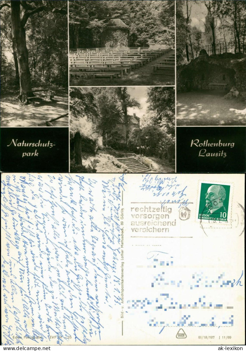 Rothenburg (Oberlausitz) Rózbork Mehrbild Naturpark und Bühne 1969