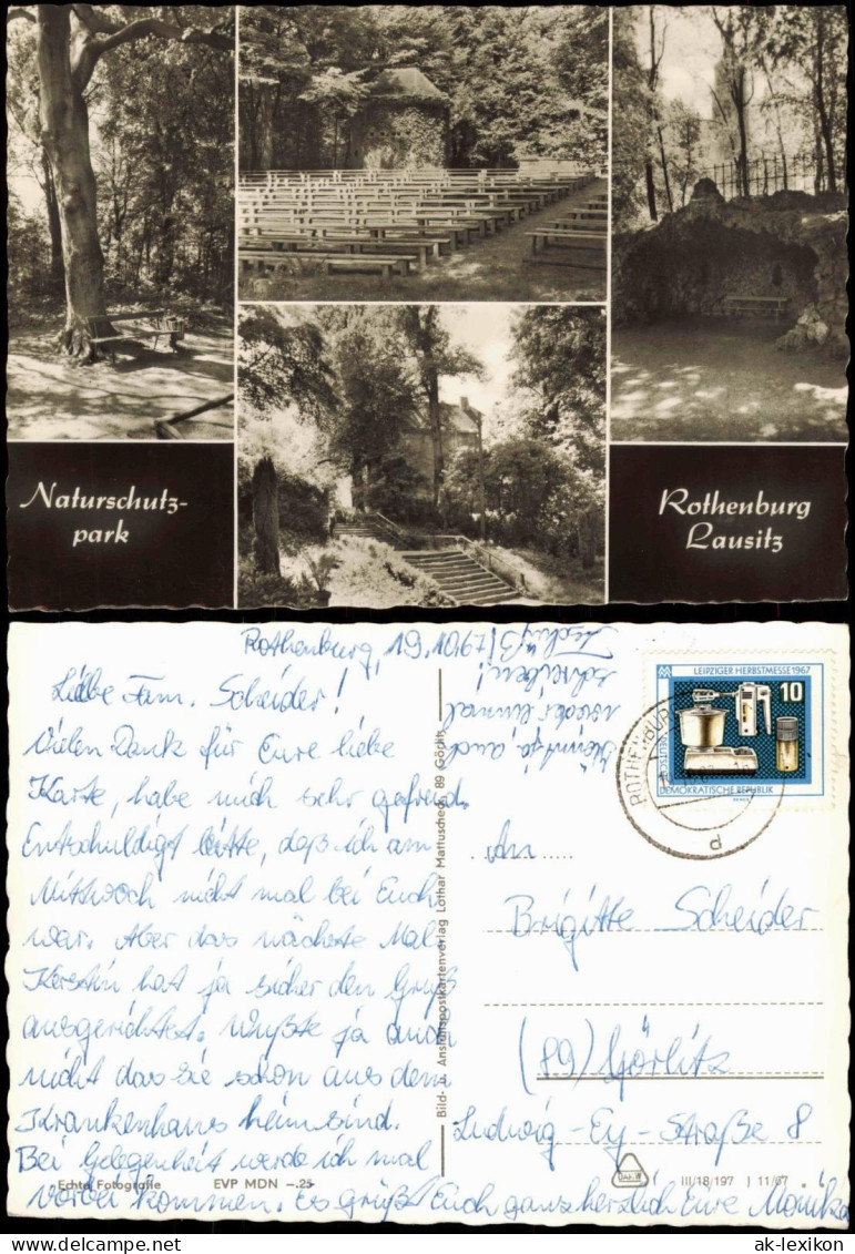 Rothenburg (Oberlausitz) Rózbork Naturschutzpark DDR Mehrbildkarte 1967