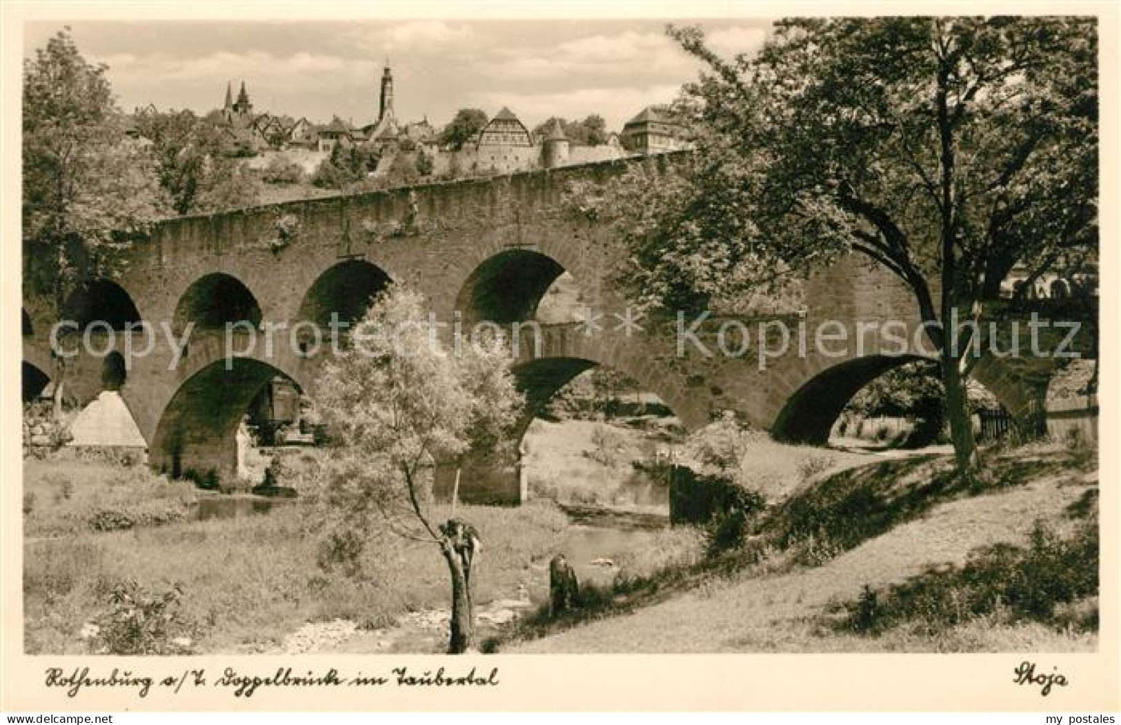 Rothenburg Tauber Doppelbruecke Tauber
