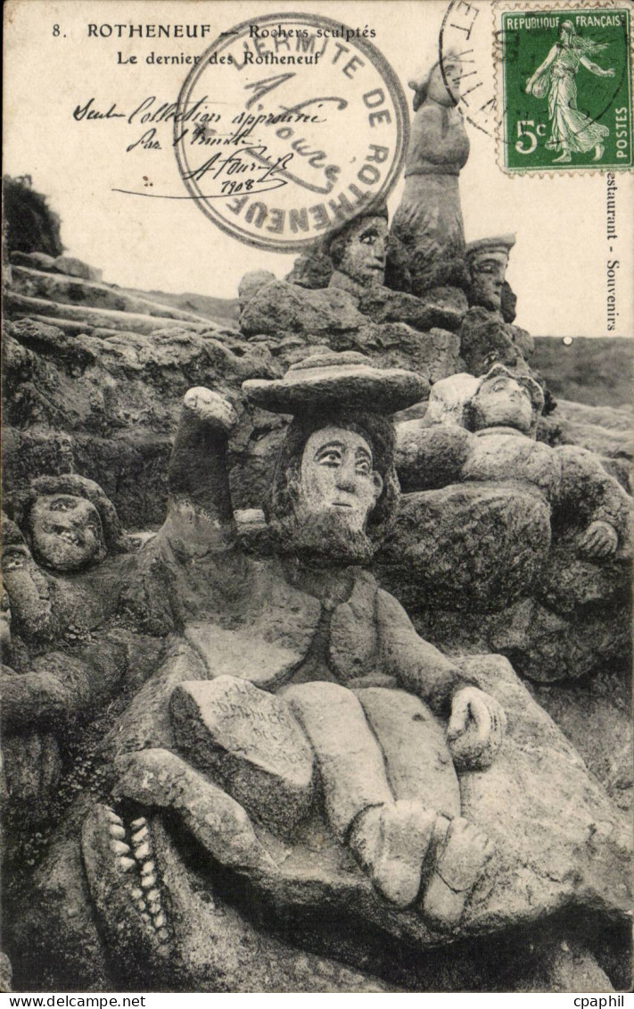 Rotheneuf CPA Rochers sculptes Le dernier des Rotheneuf